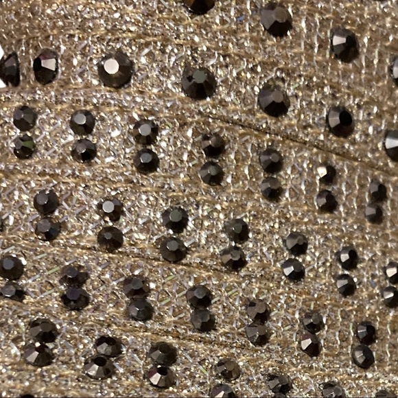 L’Amour Sz 42 (9) Sandals Gold Tone Sparklie NWOT. Christmas Party Perfect - Picture 7 of 9